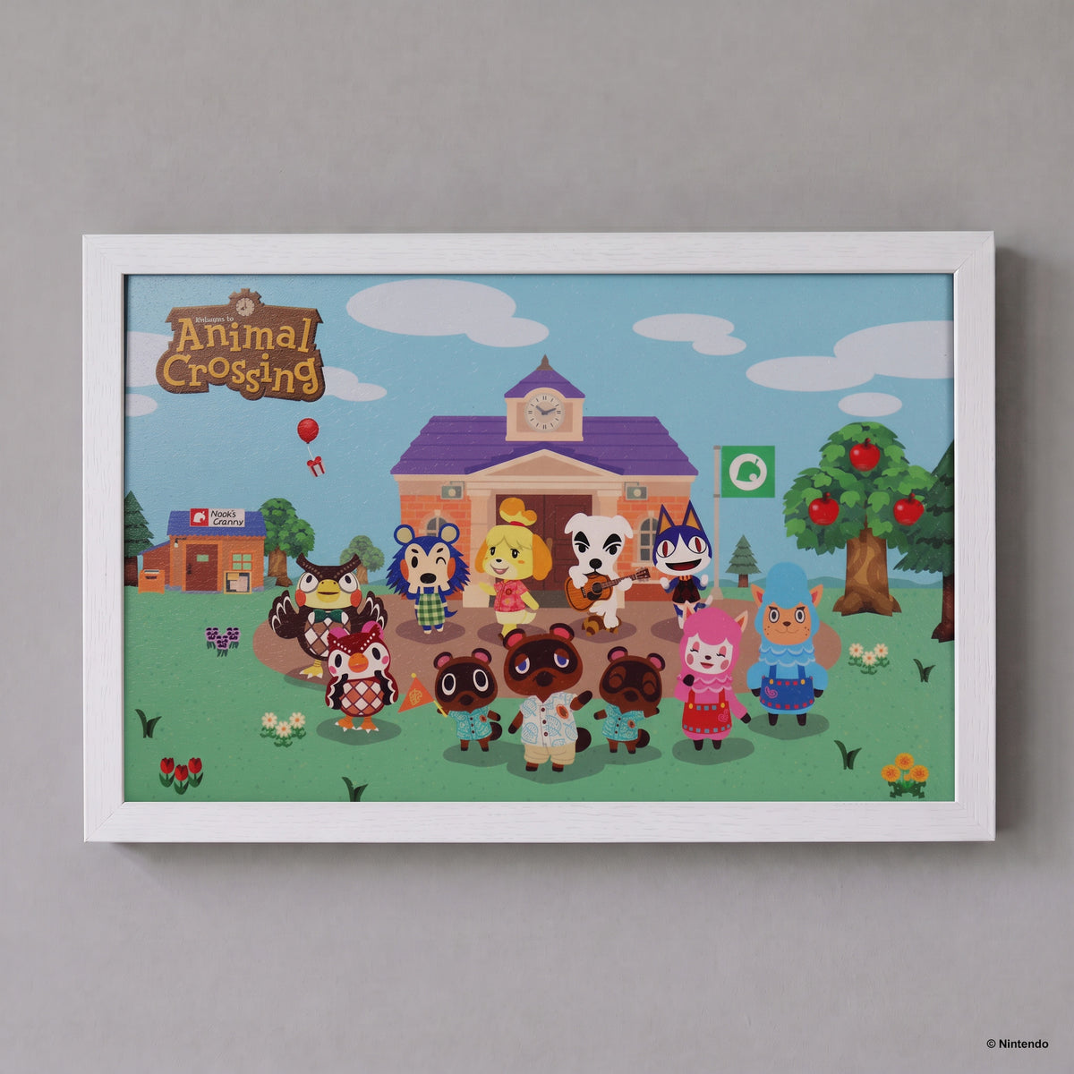 Animal Crossing - Town Square – 11" x 17" Framed Gel-Coat Print