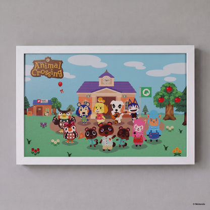 Animal Crossing - Town Square – 11" x 17" Framed Gel-Coat Print
