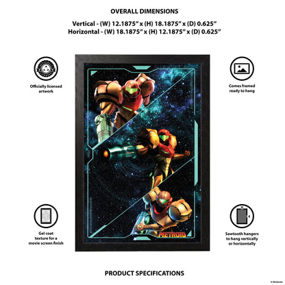 Metroid - Samus Pose Trio – 11" x 17" Framed Gel-Coat Print