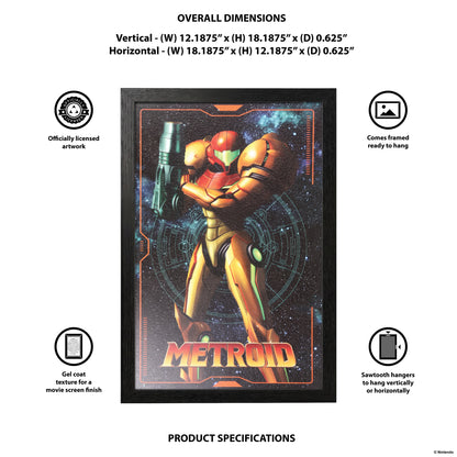 Metroid - Samus Charging – 11" x 17" Framed Gel-Coat Print
