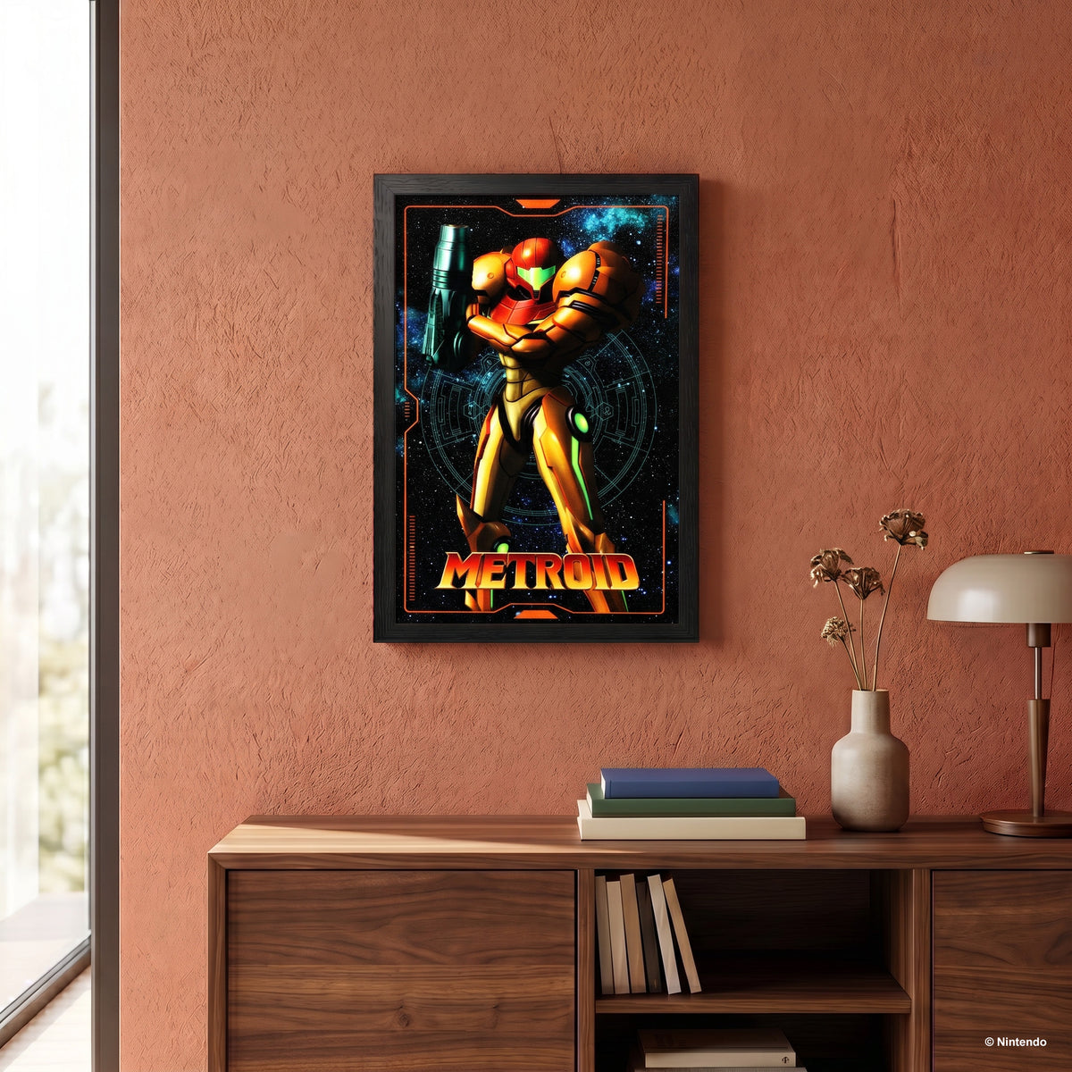 Metroid - Samus Charging – 11" x 17" Framed Gel-Coat Print
