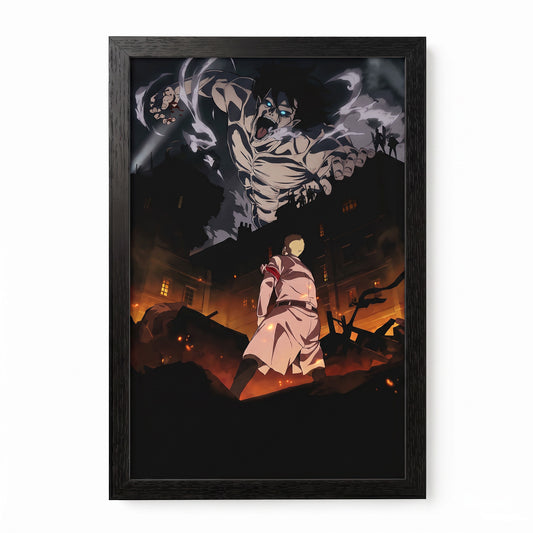 Attack on Titan - Reiner vs Eren - 11x17 Framed Gel Coat