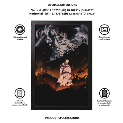 Attack on Titan - Reiner vs Eren - 11x17 Framed Gel Coat