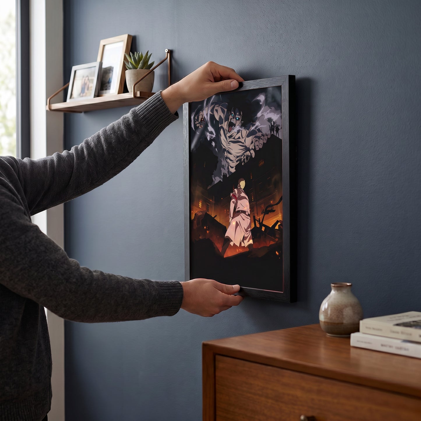 Attack on Titan - Reiner vs Eren - 11x17 Framed Gel Coat