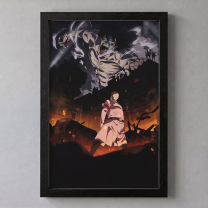 Attack on Titan - Reiner vs Eren - 11x17 Framed Gel Coat