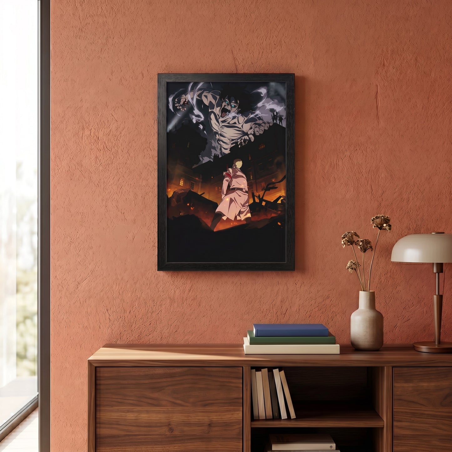 Attack on Titan - Reiner vs Eren - 11x17 Framed Gel Coat