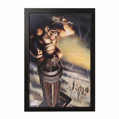 King Kong - Au sommet d'un gratte-ciel - Gel Coat encadré 11x17