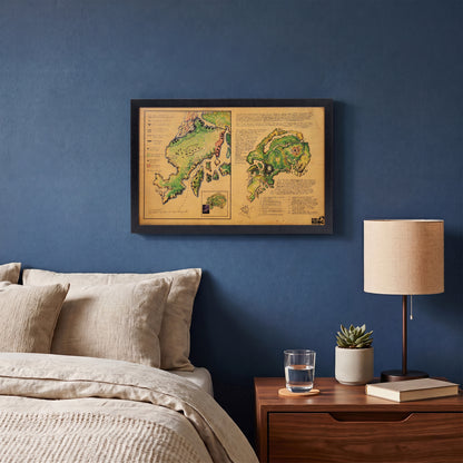 King Kong - Skull Island Map - 11x17 Framed Gel Coat