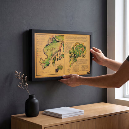 King Kong - Skull Island Map - 11x17 Framed Gel Coat