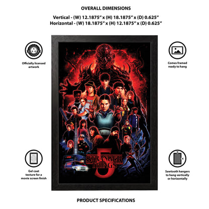 Stranger Things 5 - One Sheet - 11x17 Framed Gel Coat