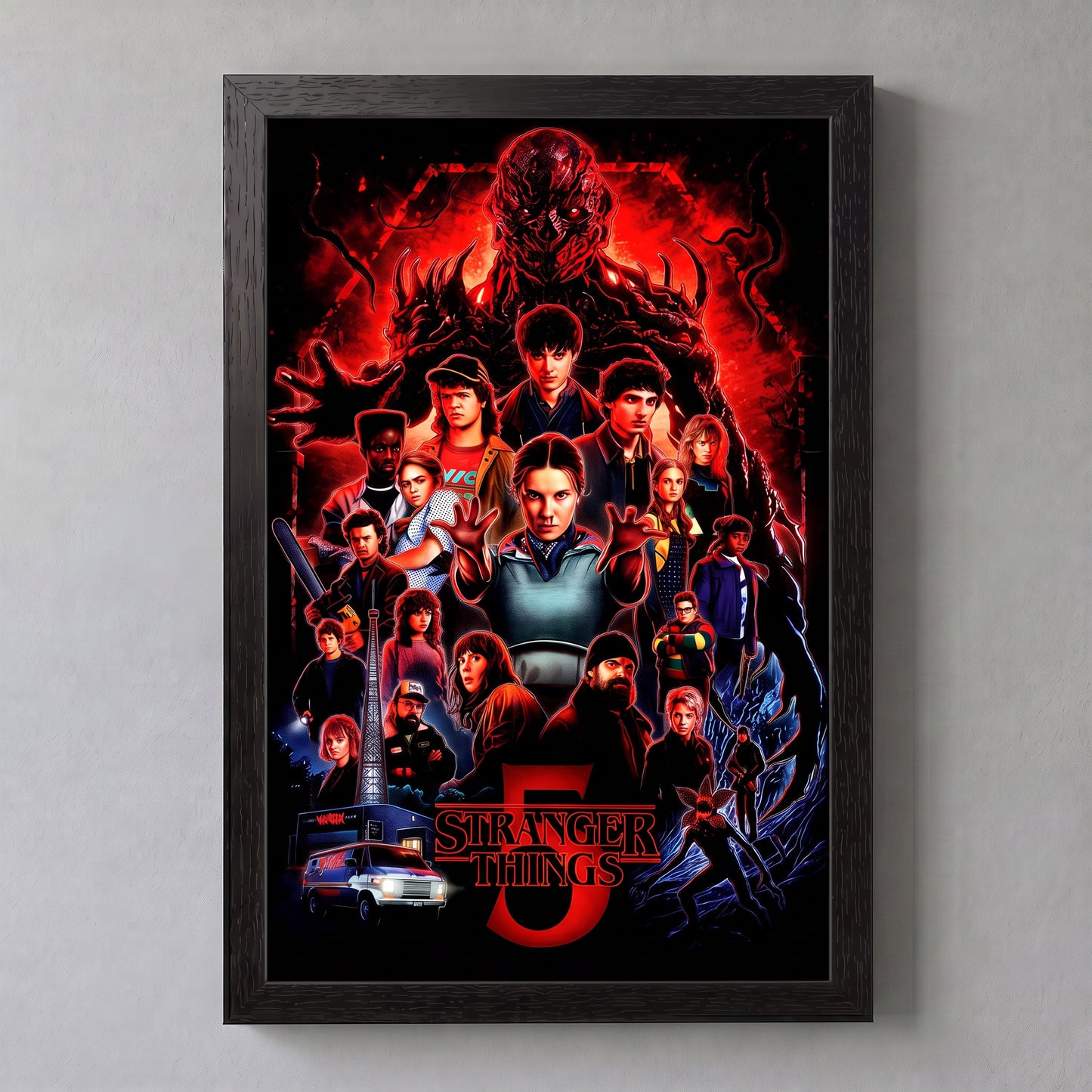 Stranger Things 5 - One Sheet - 11x17 Framed Gel Coat
