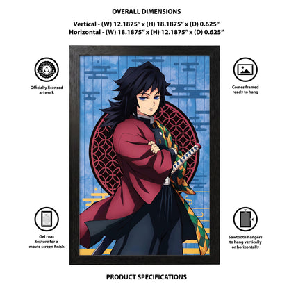 Demon Slayer - Giyu - 11x17 Framed Gel Coat