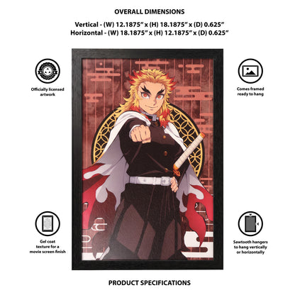Demon Slayer - Rengoku - 11x17 Framed Gel Coat