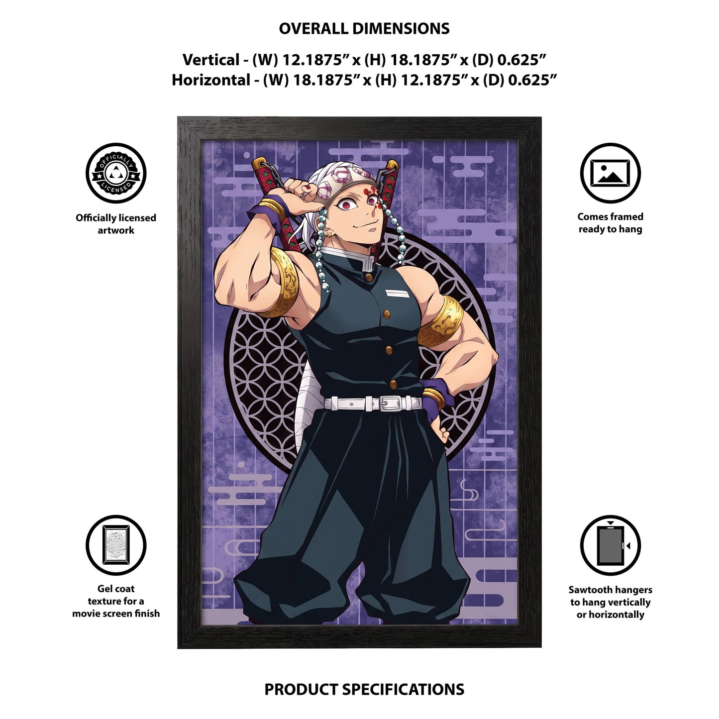 Demon Slayer - Tengen - 11x17 Framed Gel Coat (Copy)