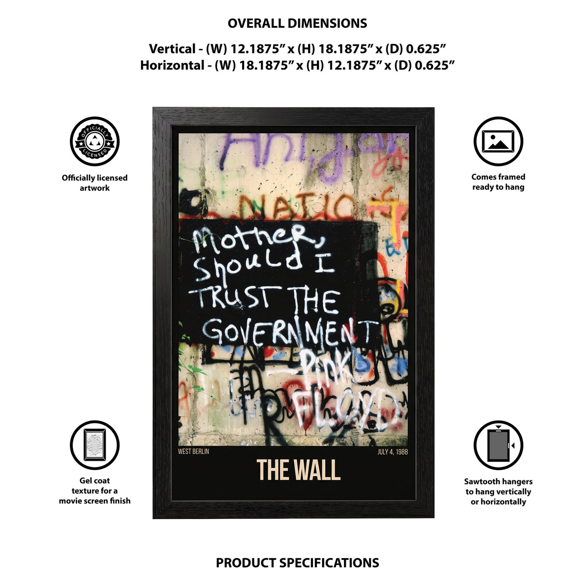 Michael Huttner - The Wall - 11x17 Framed Gel Coat