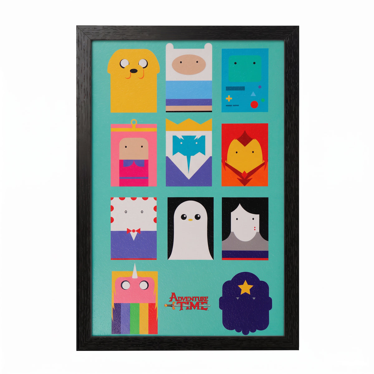 Adventure Time - Minimalist Character Grid - 11x17 Framed Gel Coat