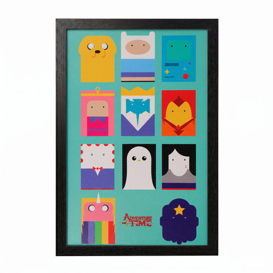 Adventure Time - Minimalist Character Grid - 11x17 Framed Gel Coat