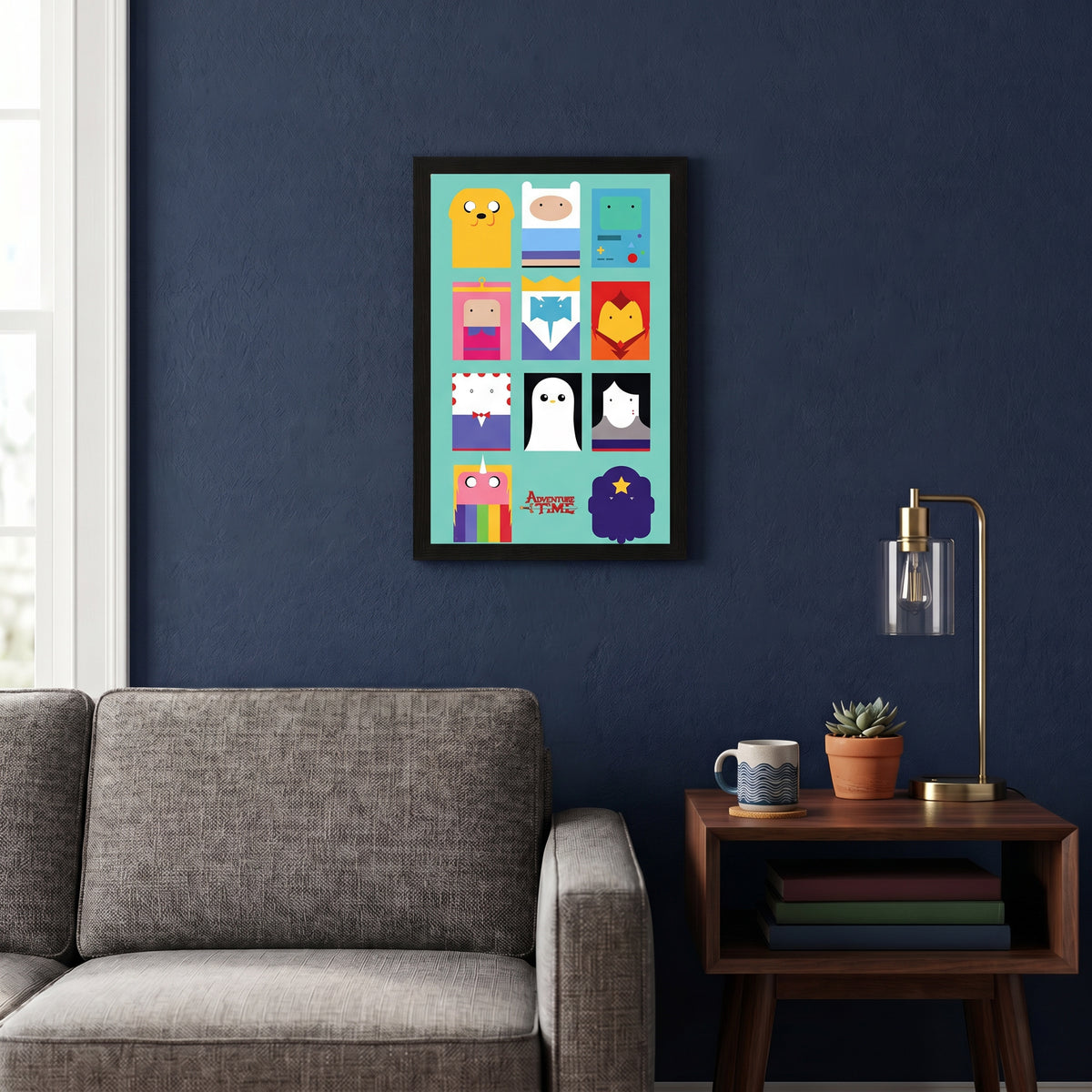 Adventure Time - Minimalist Character Grid - 11x17 Framed Gel Coat