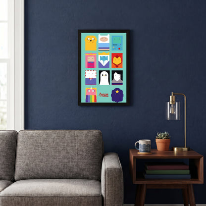 Adventure Time - Minimalist Character Grid - 11x17 Framed Gel Coat
