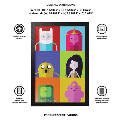 Adventure Time - Character Grid - 11x17 Framed Gel Coat