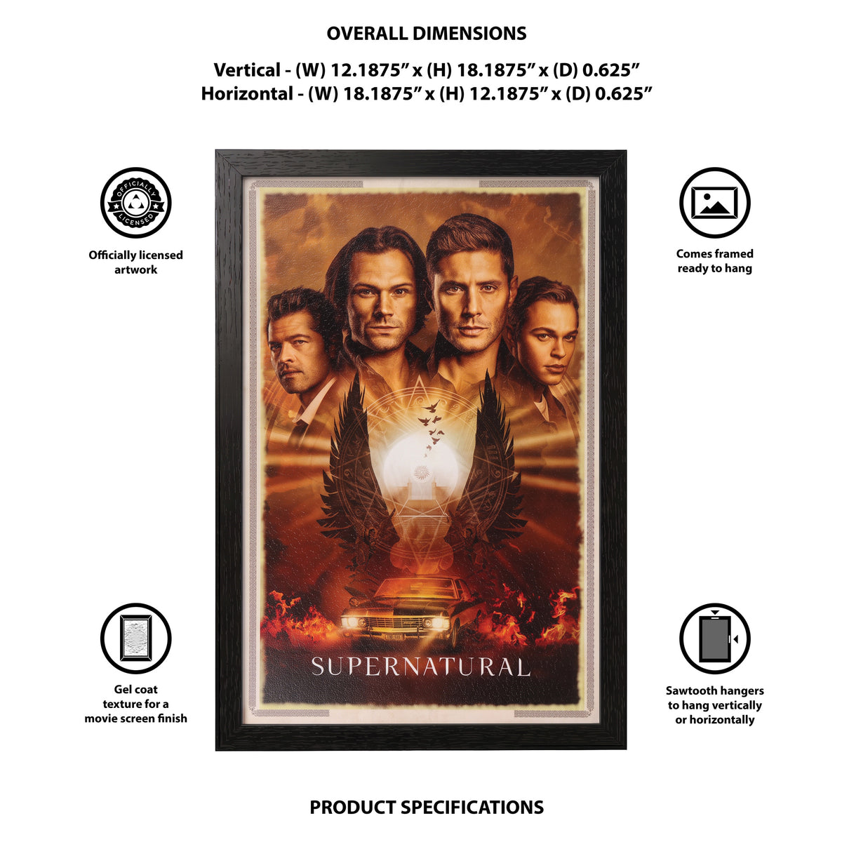 Supernatural - Last Season - 11x17 Framed Gel Coat