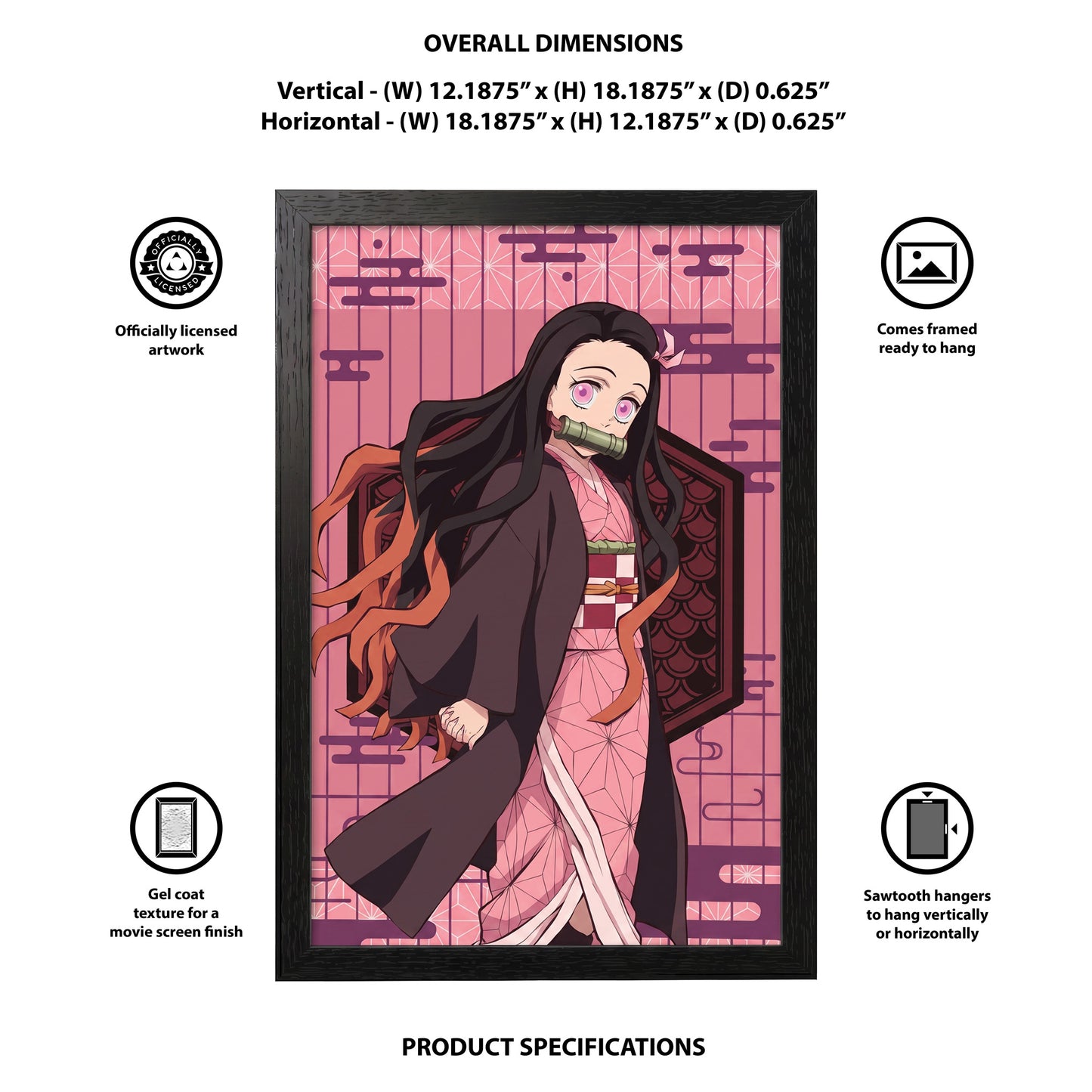 Demon Slayer - Nezuko - 11x17 Framed Gel Coat