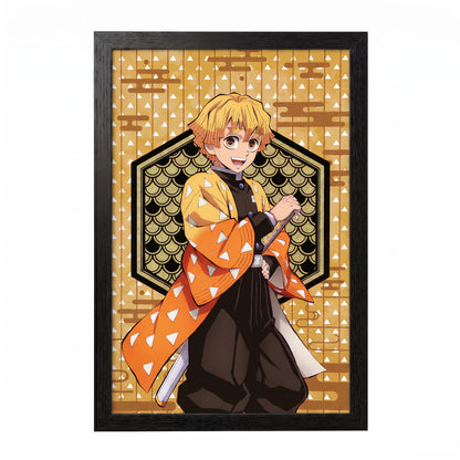 Demon Slayer - Zenitsu - 11x17 Framed Gel Coat