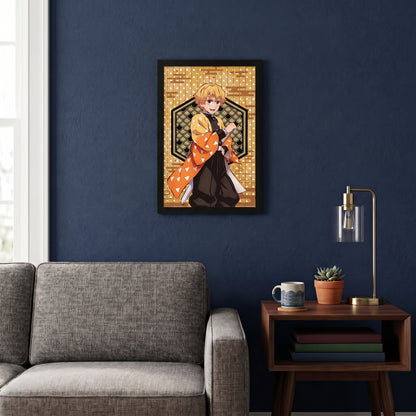 Demon Slayer - Zenitsu - 11x17 Framed Gel Coat