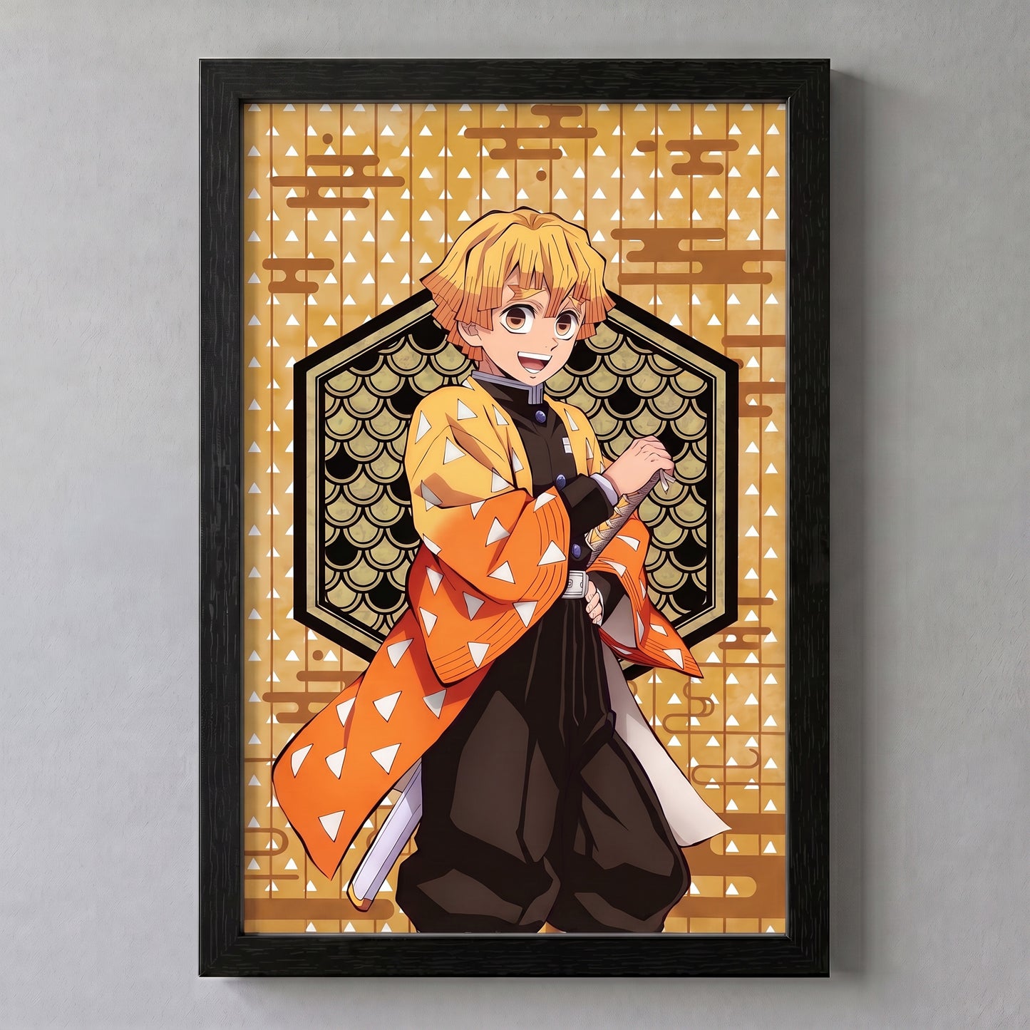Demon Slayer - Zenitsu - 11x17 Framed Gel Coat