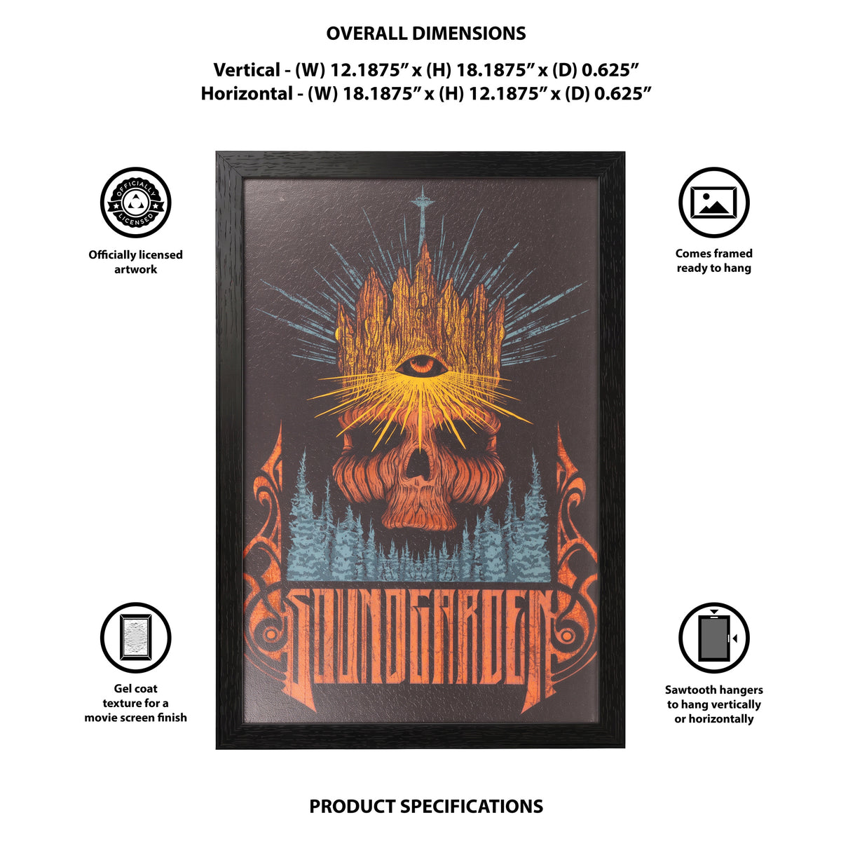 Soundgarden - Skull Through the Forest - 11x17 Framed Gel Coat