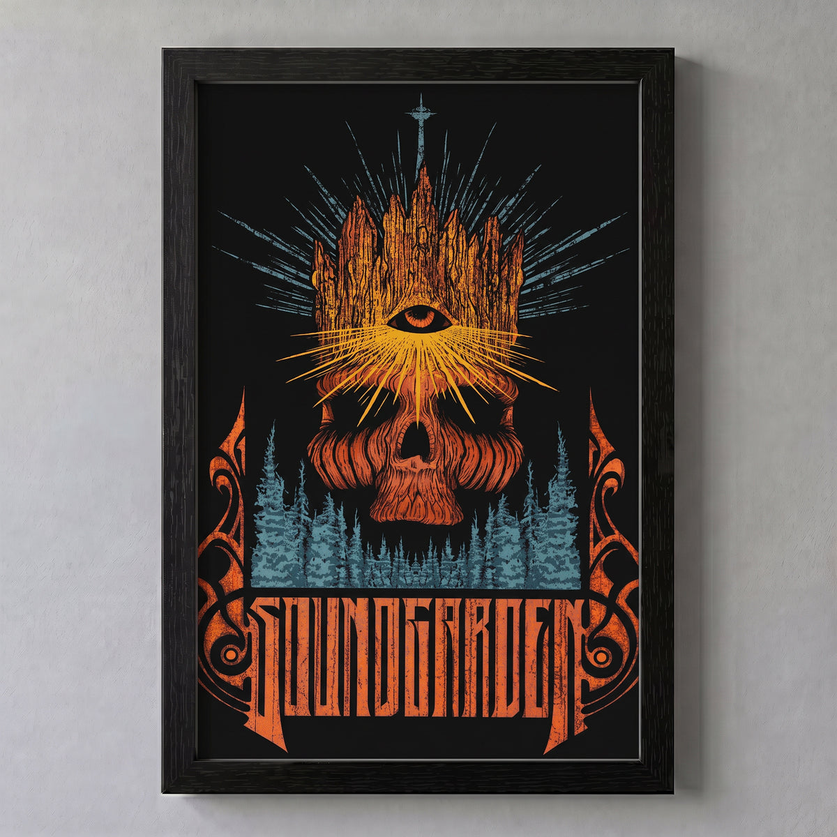 Soundgarden - Skull Through the Forest - 11x17 Framed Gel Coat