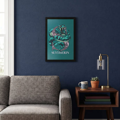 Harry Potter - Slytherin Crest-Snake - 11x17 Framed Gel Coat