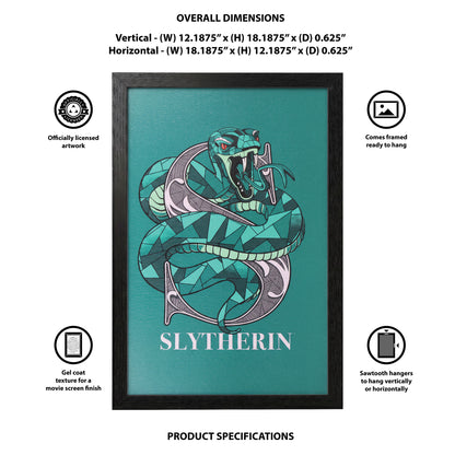Harry Potter - Slytherin Crest-Snake - 11x17 Framed Gel Coat
