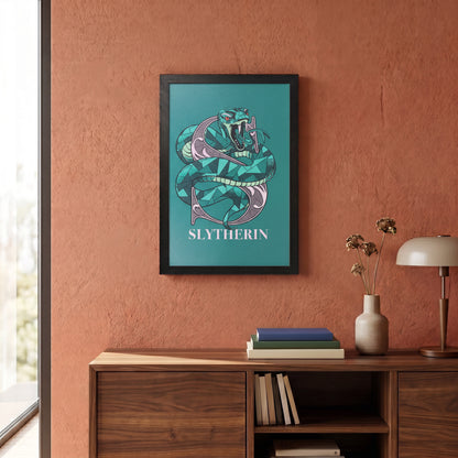 Harry Potter - Slytherin Crest-Snake - 11x17 Framed Gel Coat