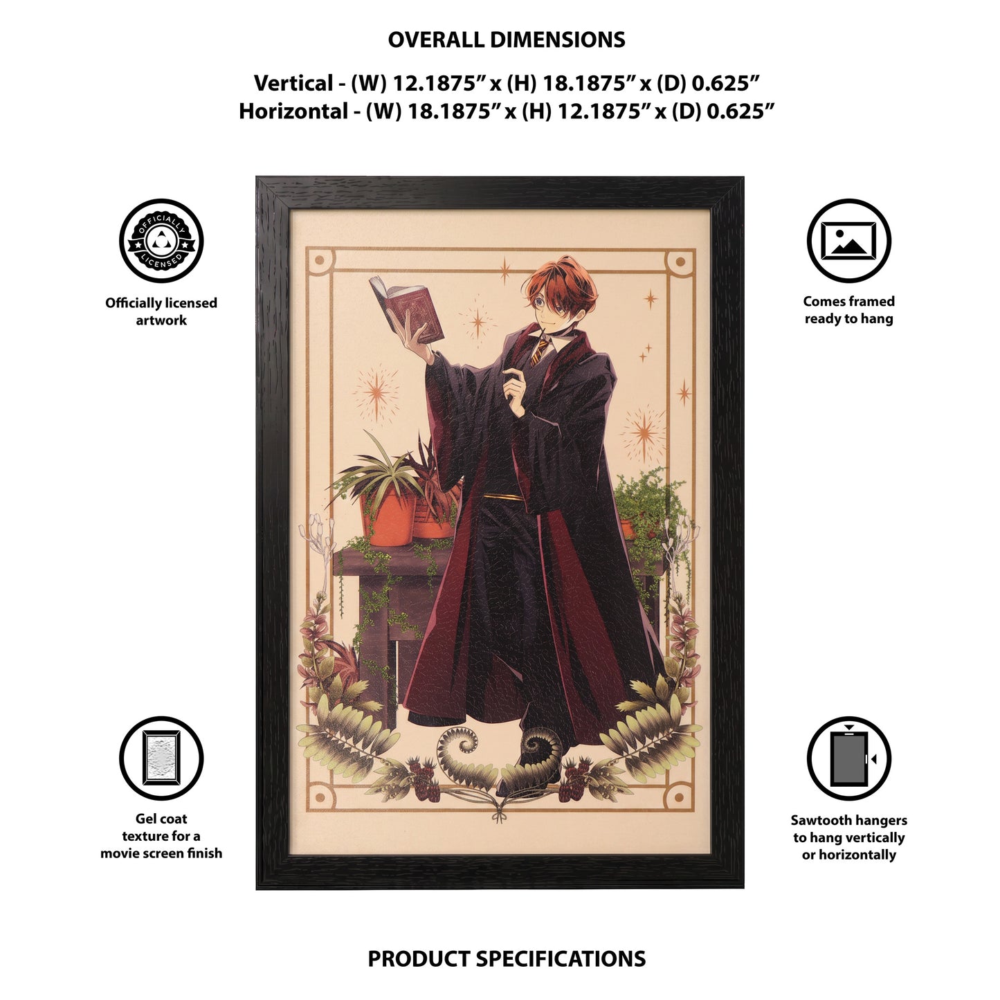 Harry Potter - Ron-Reading - 11x17 Framed Gel Coat