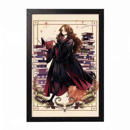 Harry Potter - Hermione-Spell Studying - 11x17 Framed Gel Coat
