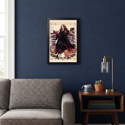 Harry Potter - Hermione-Spell Studying - 11x17 Framed Gel Coat