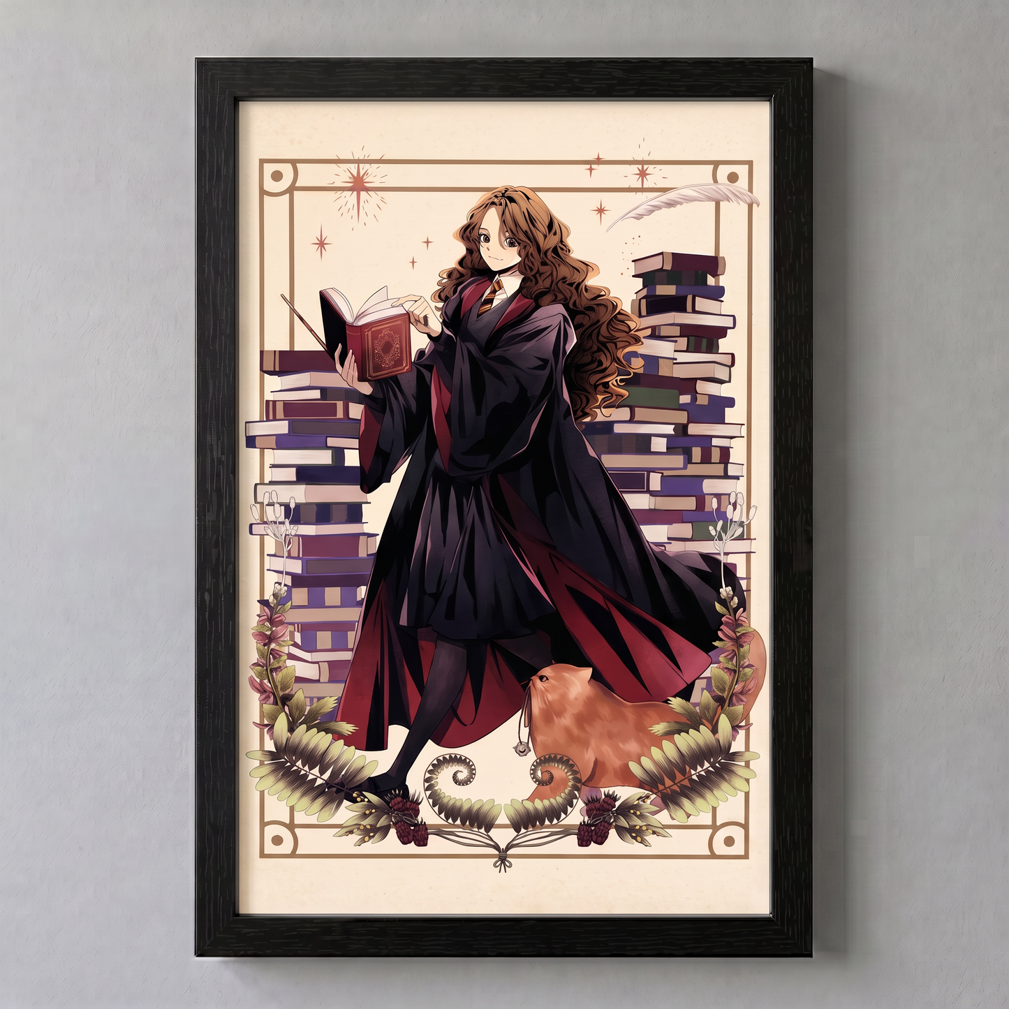Harry Potter - Hermione-Spell Studying - 11x17 Framed Gel Coat