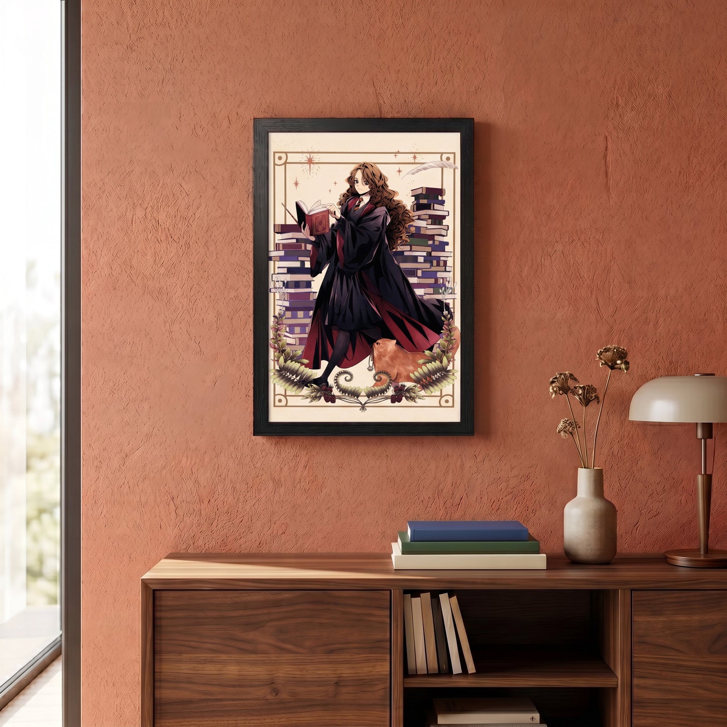 Harry Potter - Hermione-Spell Studying - 11x17 Framed Gel Coat