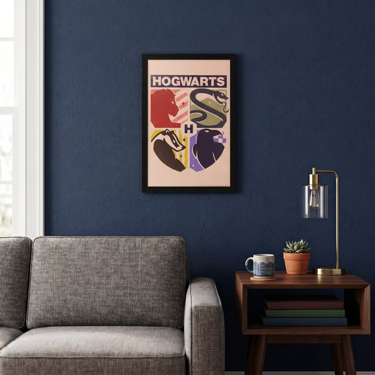 Harry Potter - Minimalist Houses - 11x17 Framed Gel Coat