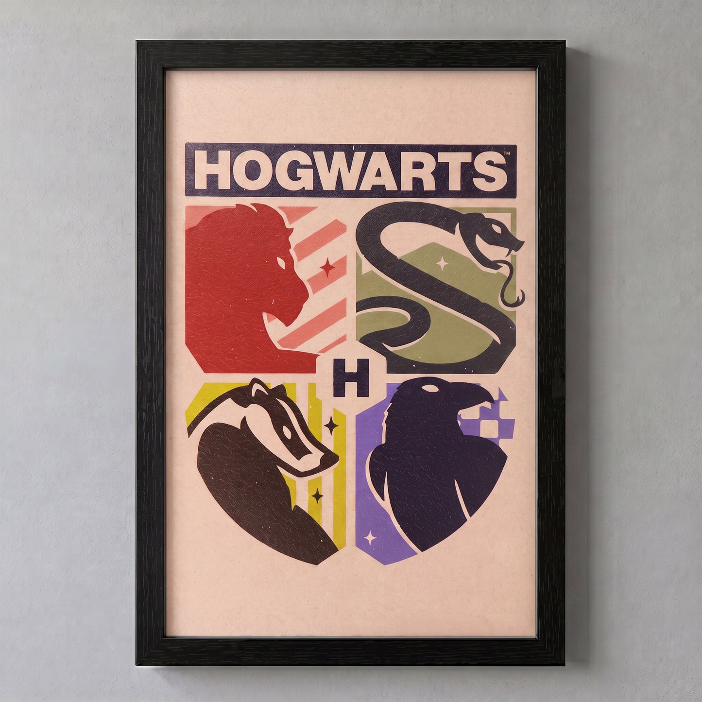 Harry Potter - Minimalist Houses - 11x17 Framed Gel Coat