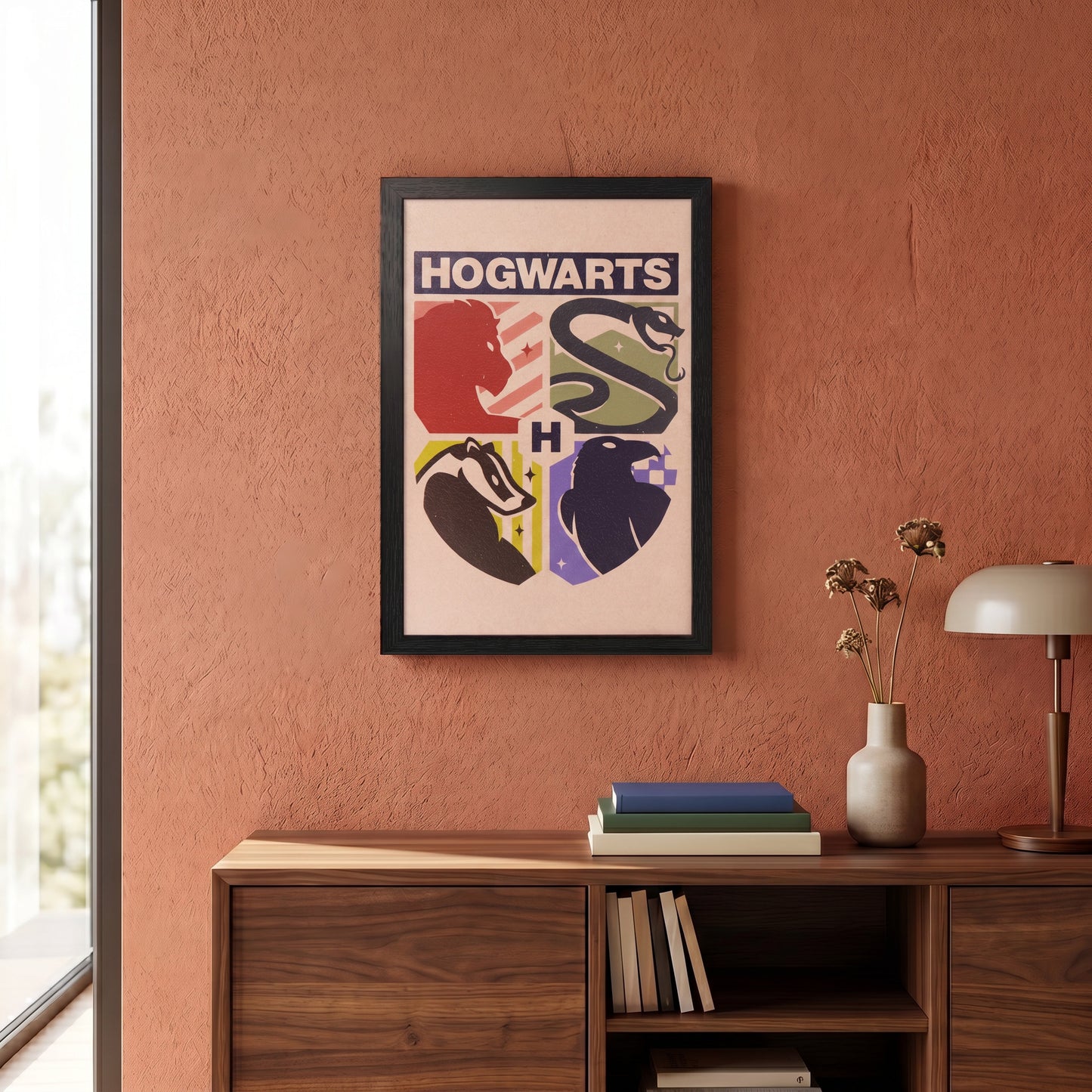 Harry Potter - Minimalist Houses - 11x17 Framed Gel Coat
