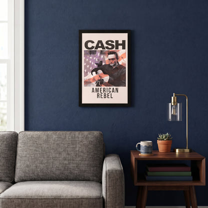Johnny Cash - American Rebel - 11x17 Framed Gel Coat
