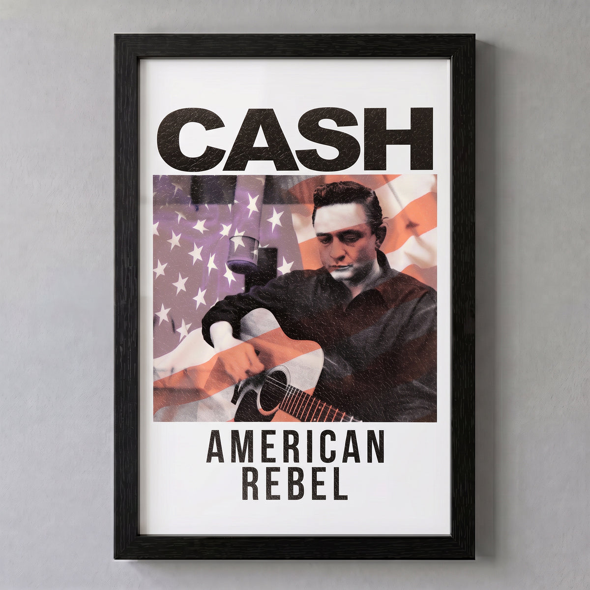 Johnny Cash - American Rebel - 11x17 Framed Gel Coat