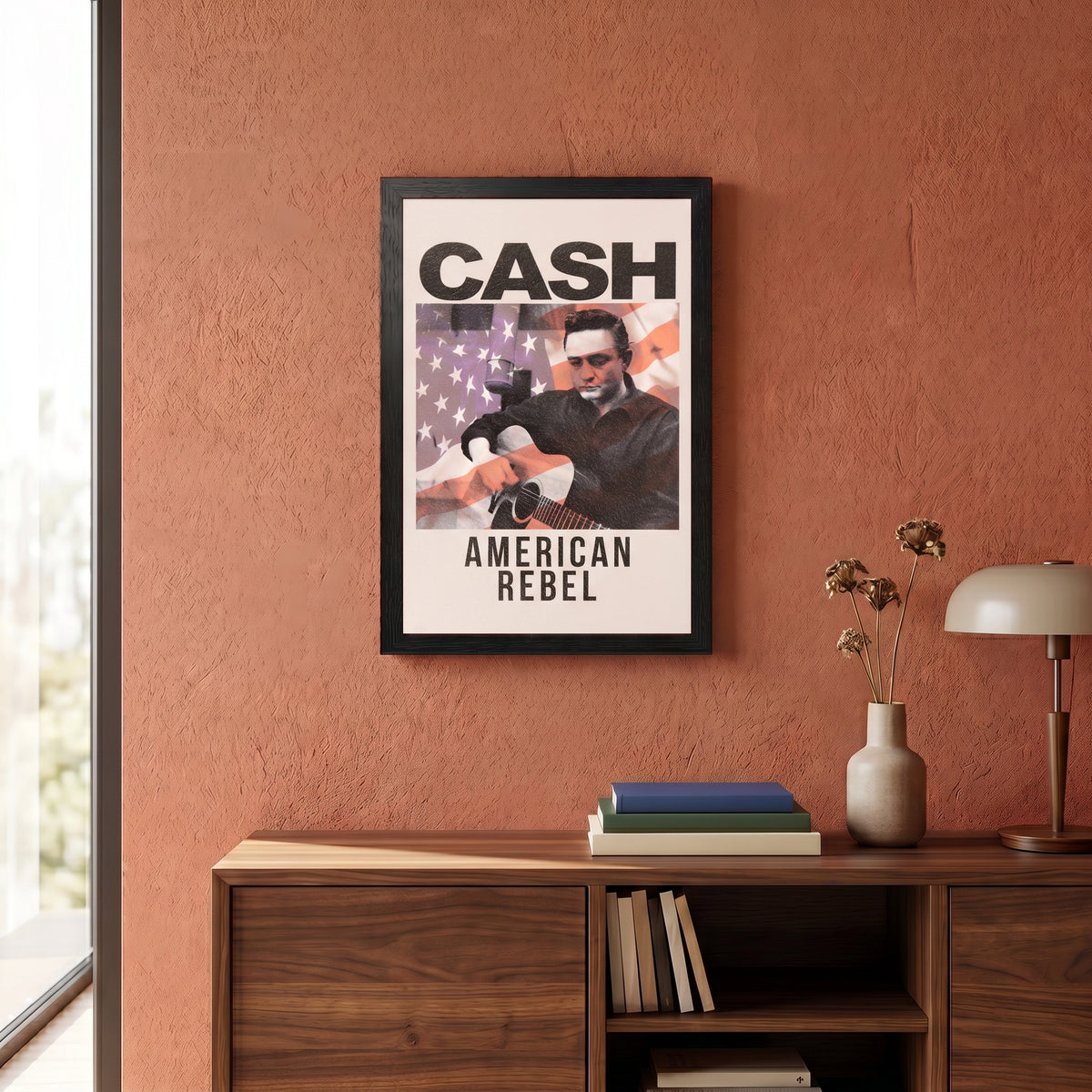 Johnny Cash - American Rebel - 11x17 Framed Gel Coat