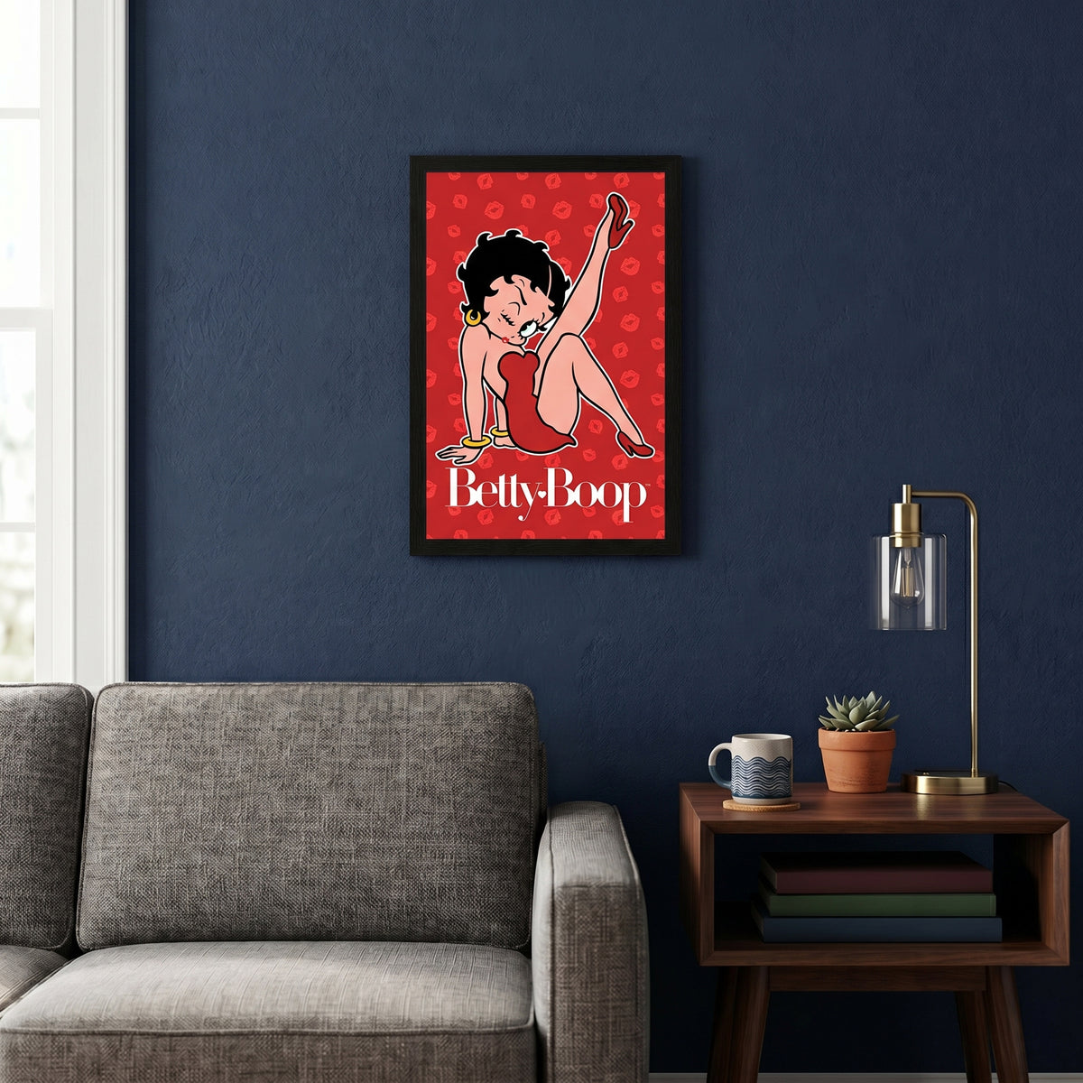 Betty Boop - A Wink and A Kick - Gel-Coated Framed Print (11x17)