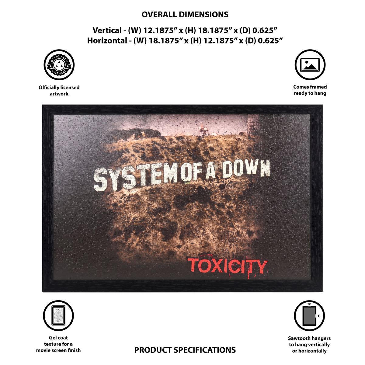 System of a Down - Toxicity - Gel Coat encadré 11x17
