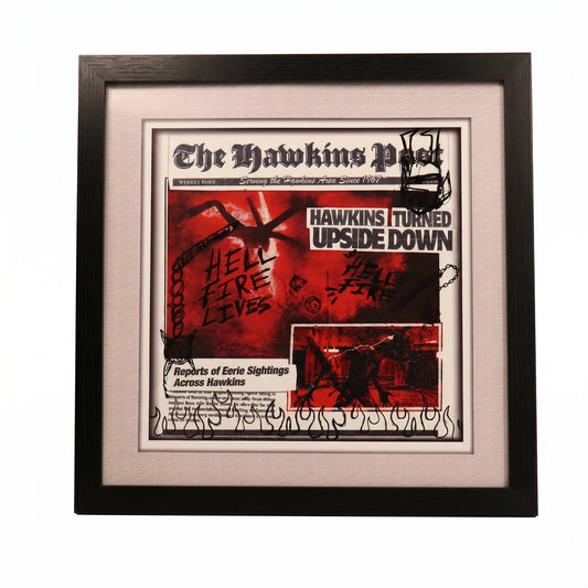 Stranger Things - The Hawkins Post - 12x12 Faux Matted Print Under Plexi