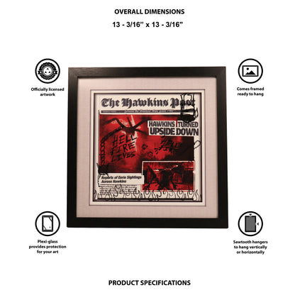 Stranger Things - The Hawkins Post - 12x12 Faux Matted Print Under Plexi