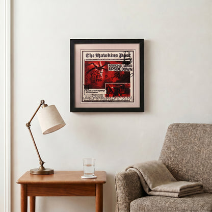 Stranger Things - The Hawkins Post - 12x12 Faux Matted Print Under Plexi